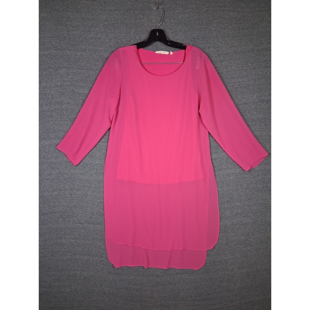 Soft Surroundings Shirt XS Pink Tunic Lightweight Coastal Barbiecore‎ Lagenlook